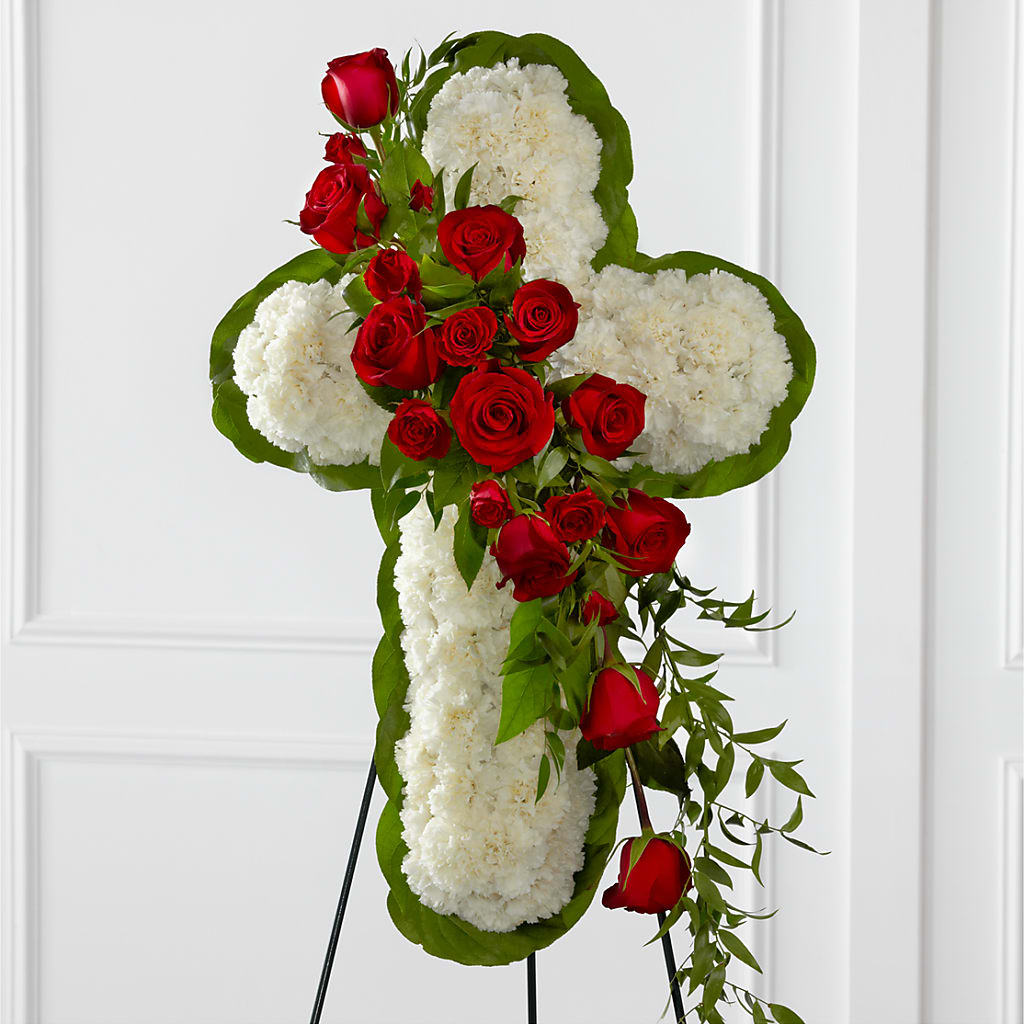 Floral Cross Easel – Castalia Flower Shoppe, Castalia OH