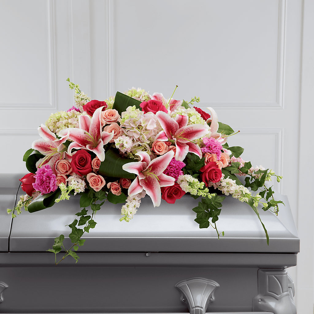 Splendid Grace Casket Spray – Castalia Flower Shoppe, Castalia OH