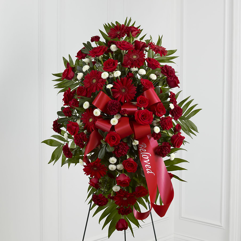 Treasured Memories Standing Spray – Castalia Flower Shoppe, Castalia OH