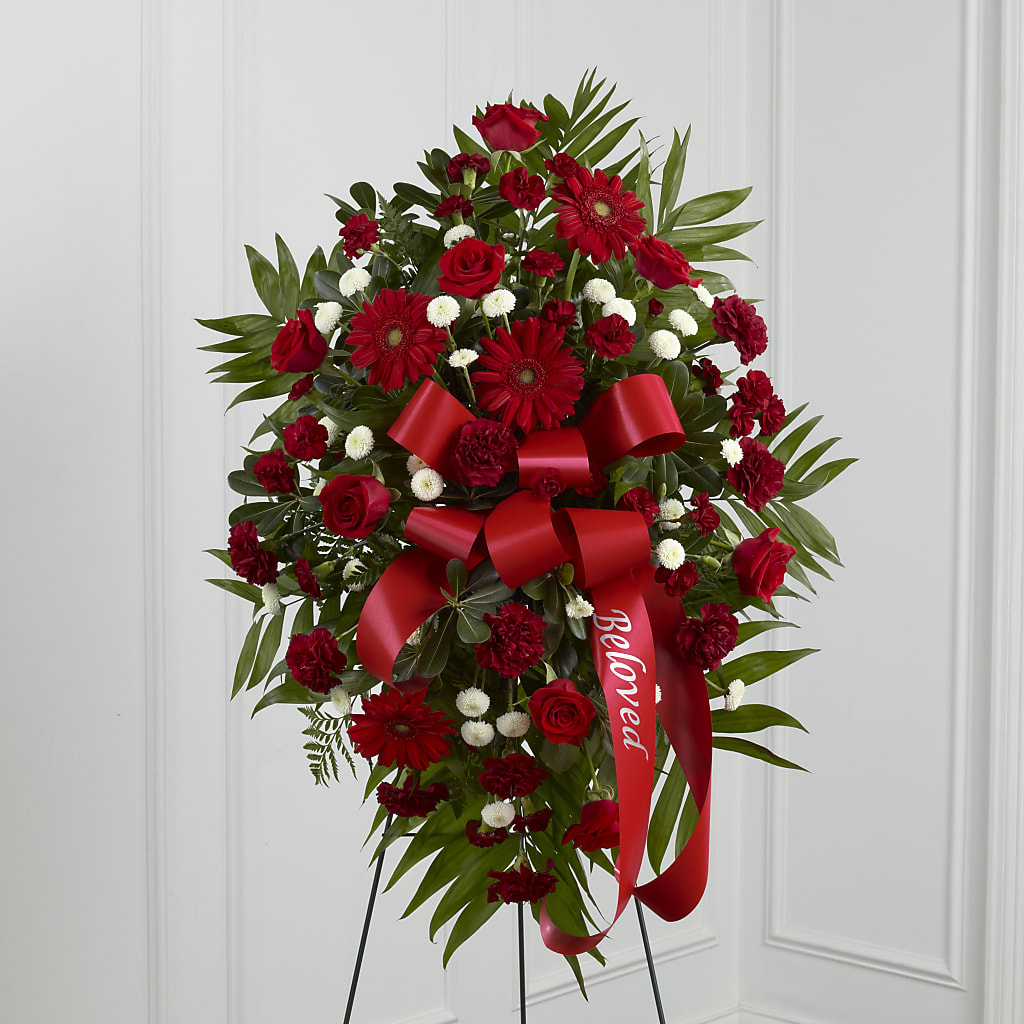 Treasured Memories Standing Spray – Castalia Flower Shoppe, Castalia OH