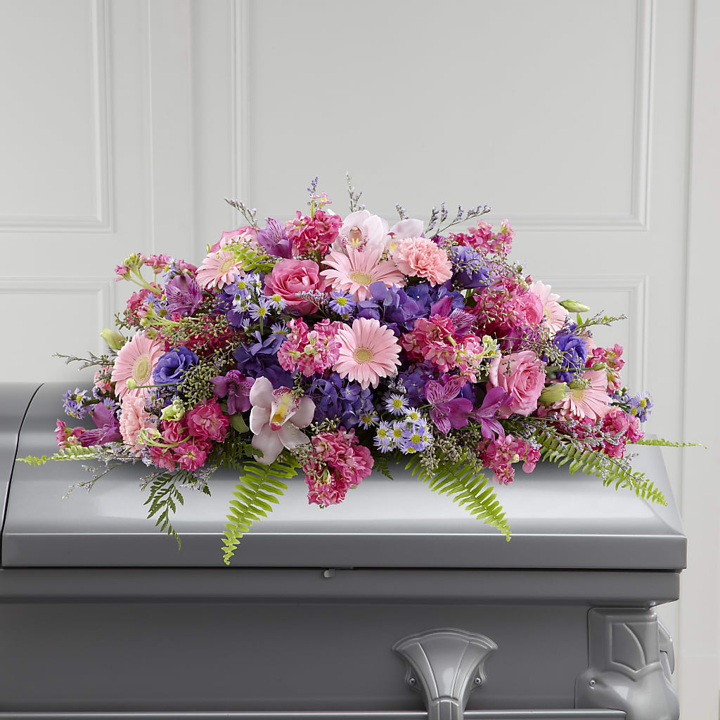 Glorious Garden Casket Spray – Castalia Flower Shoppe, Castalia OH