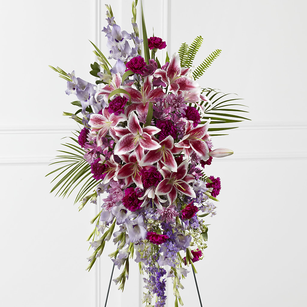 Tender Touch Standing Spray – Castalia Flower Shoppe, Castalia OH