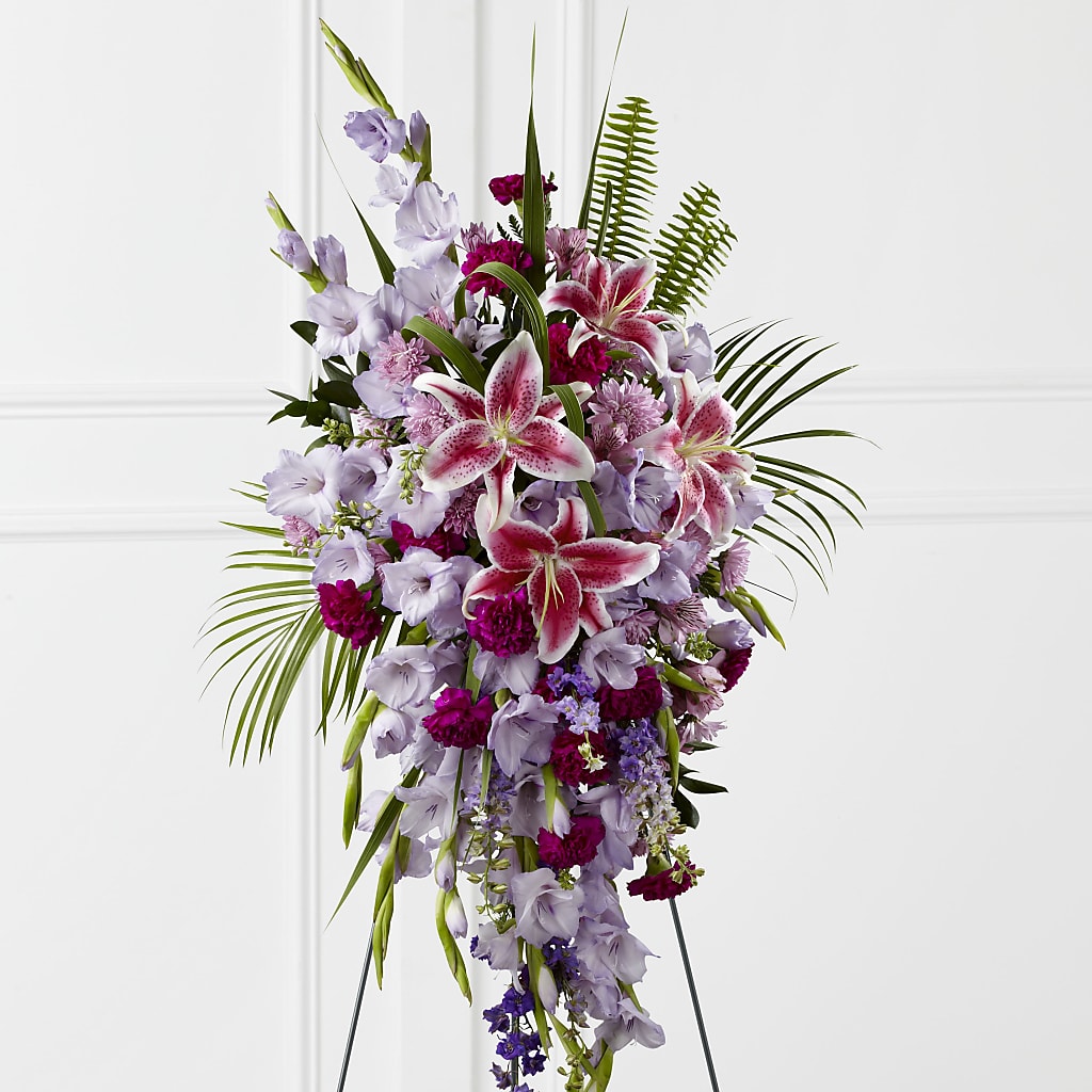 Tender Touch Standing Spray – Castalia Flower Shoppe, Castalia OH