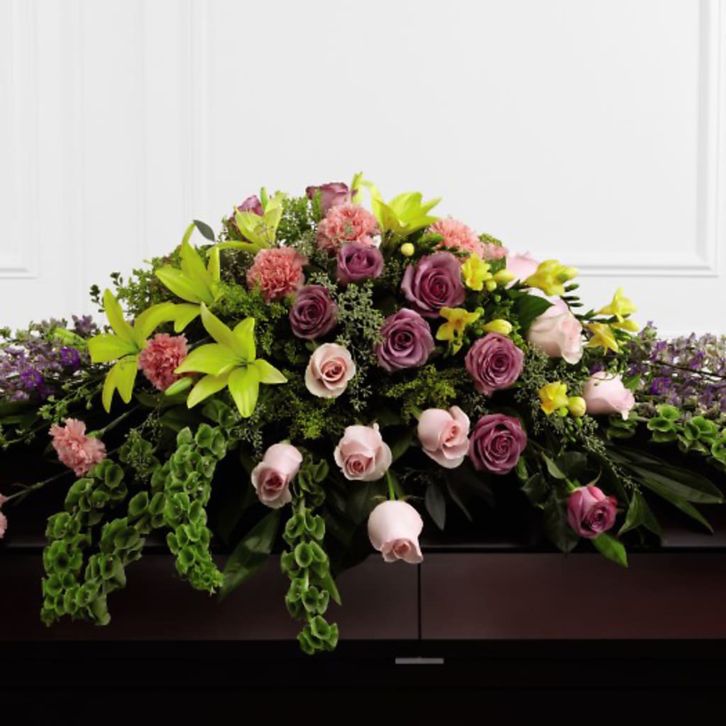 Forever Beloved Casket Spray – Castalia Flower Shoppe, Castalia OH