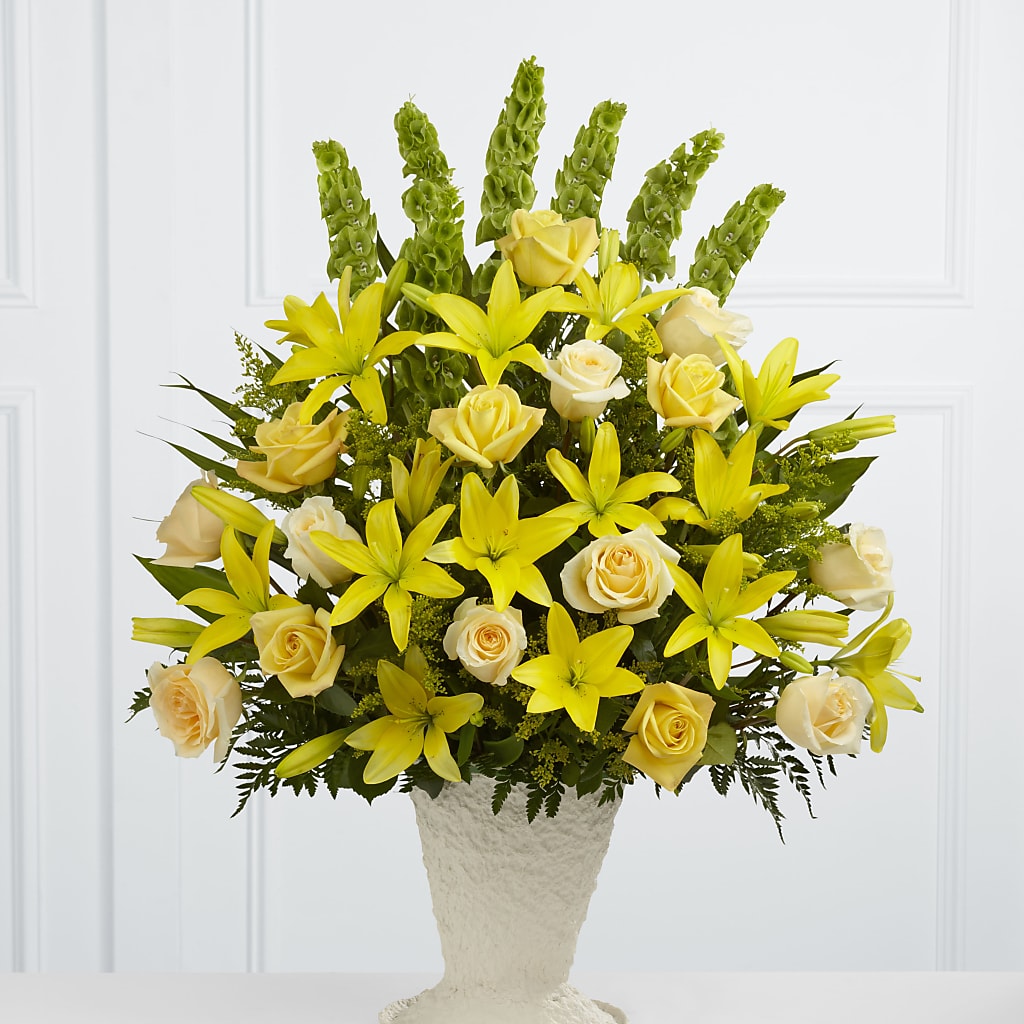 Golden Memories Arrangement – Castalia Flower Shoppe, Castalia OH