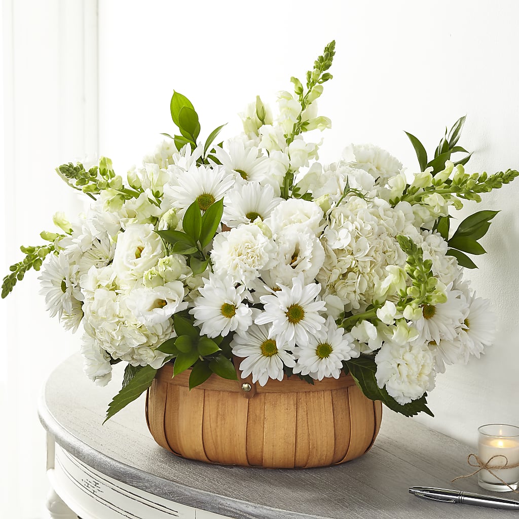 Pure Ivory Basket – Castalia Flower Shoppe, Castalia OH
