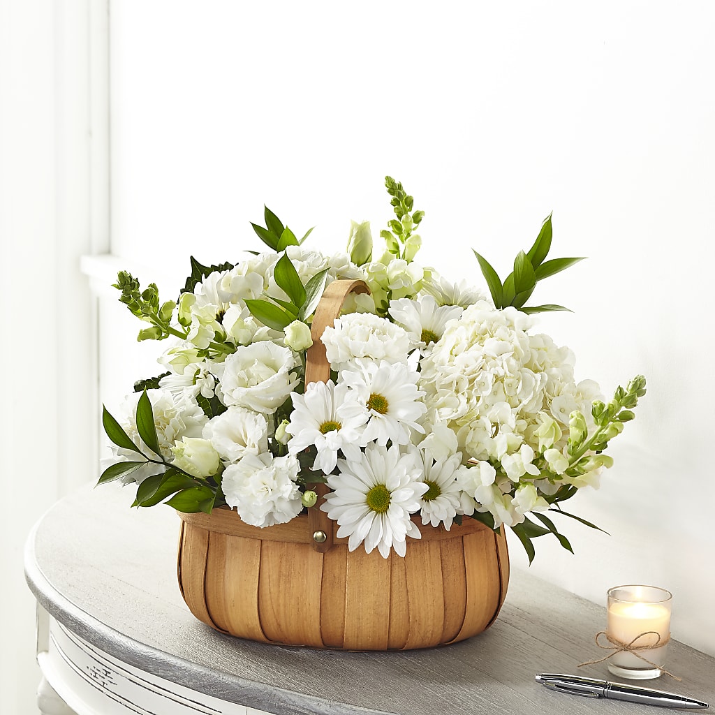 Pure Ivory Basket – Castalia Flower Shoppe, Castalia OH