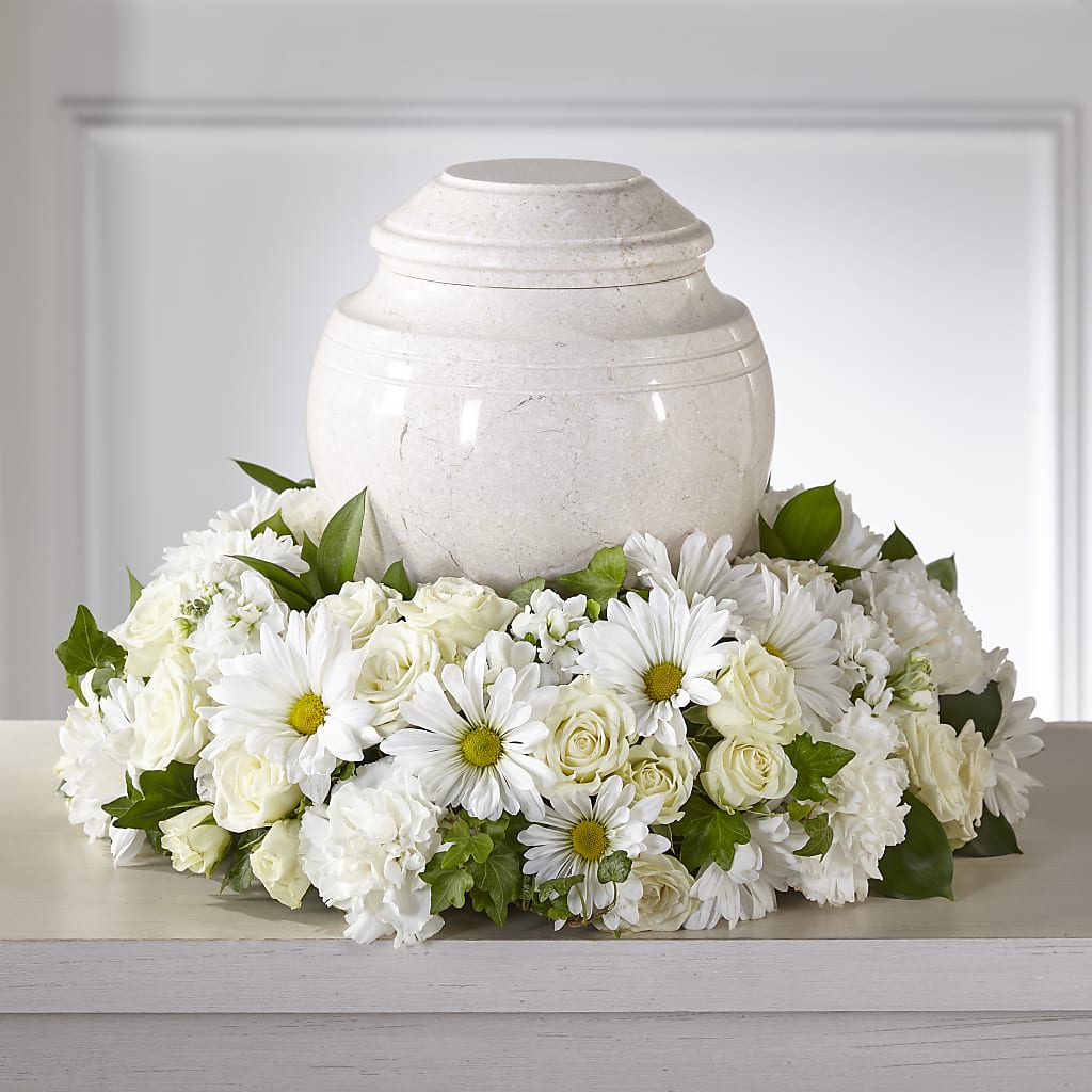 Ivory Gardens Cremation Adornment – Castalia Flower Shoppe, Castalia OH