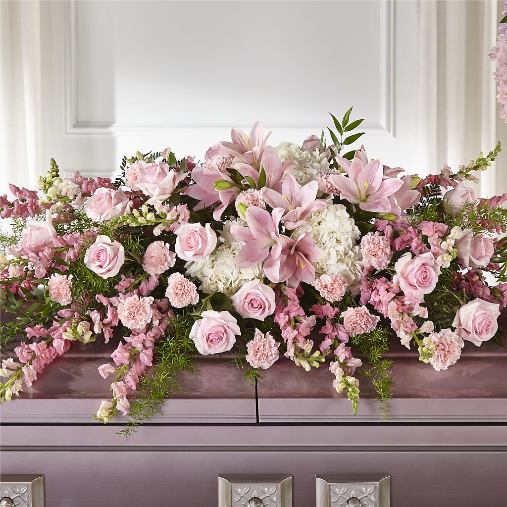 Life & Remembrance Casket Spray – Castalia Flower Shoppe, Castalia OH