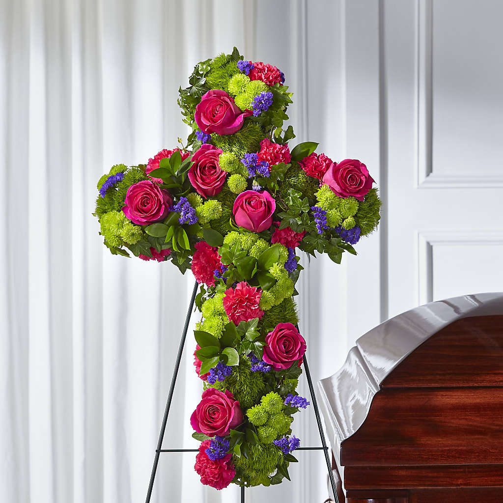Tribute Rose Floral Cross – Castalia Flower Shoppe, Castalia OH