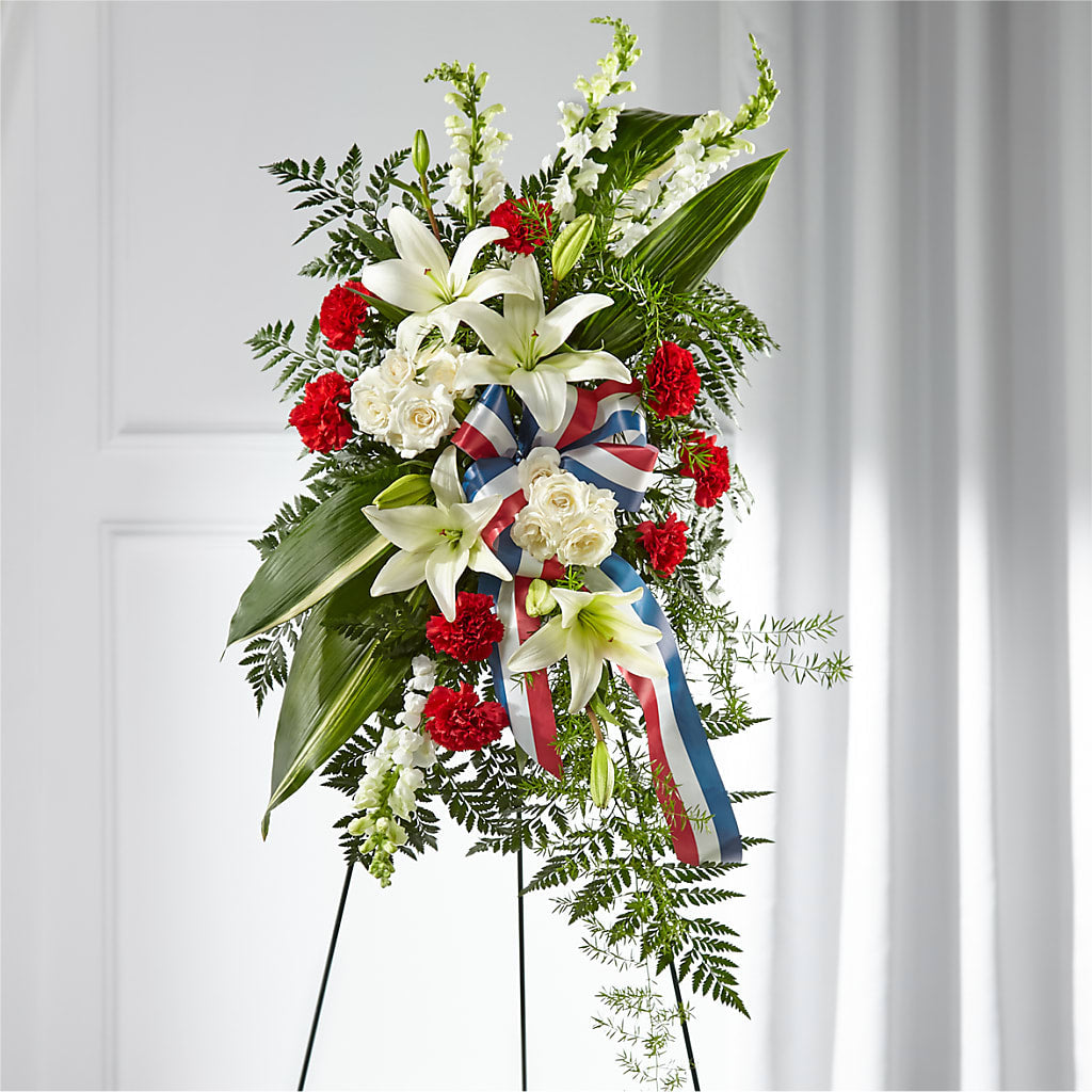 Stars of Life Standing Spray – Castalia Flower Shoppe, Castalia OH