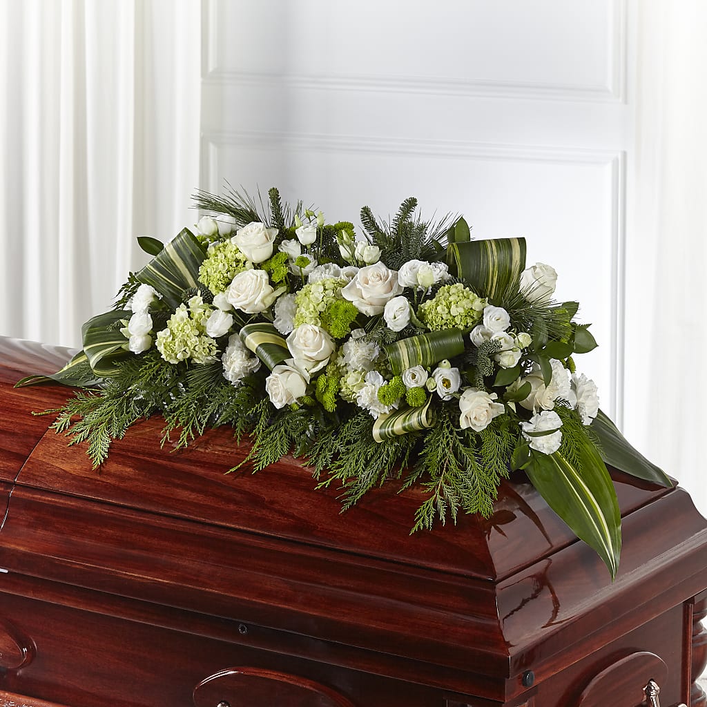 Hopeful Gesture Casket Spray – Castalia Flower Shoppe, Castalia OH