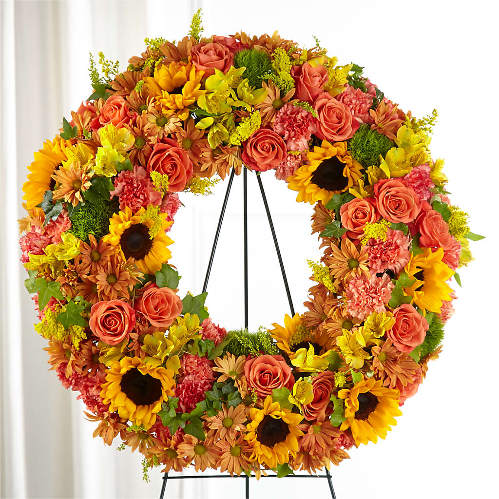 Autumnal Memories Wreath (Standard) – Castalia Flower Shoppe, Castalia OH