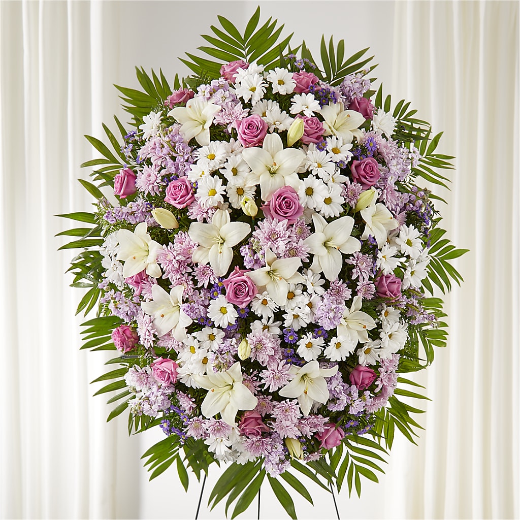 Surrounded by Love Standing Spray – Castalia Flower Shoppe, Castalia OH
