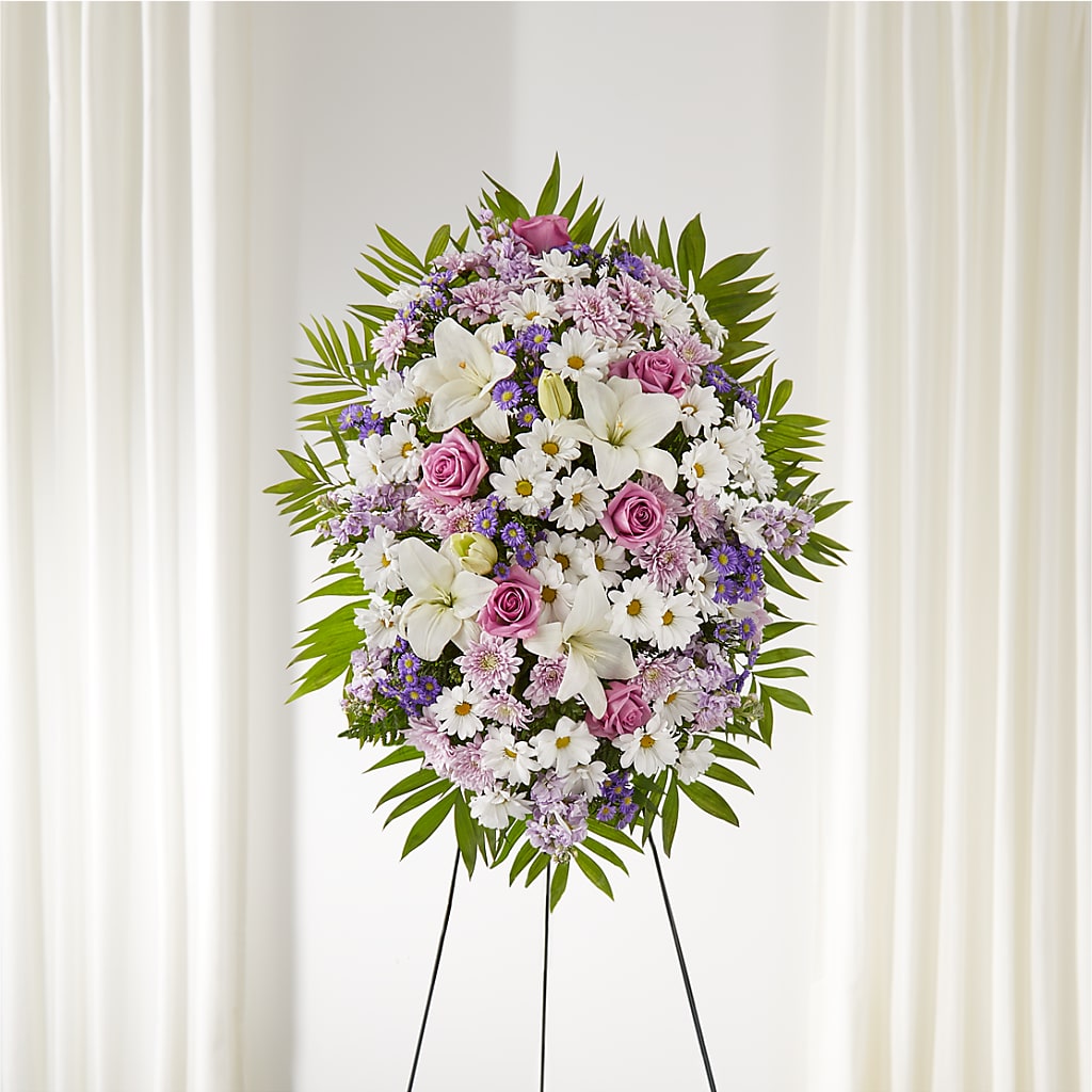 Surrounded by Love Standing Spray – Castalia Flower Shoppe, Castalia OH