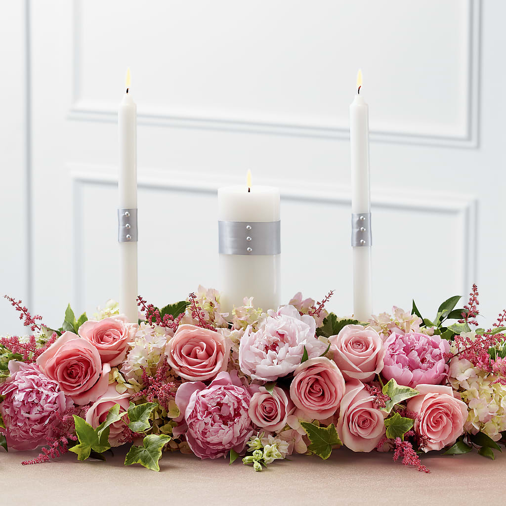 Worldwide Romance Unity Candle Arrangement – Castalia Flower Shoppe, Castalia OH
