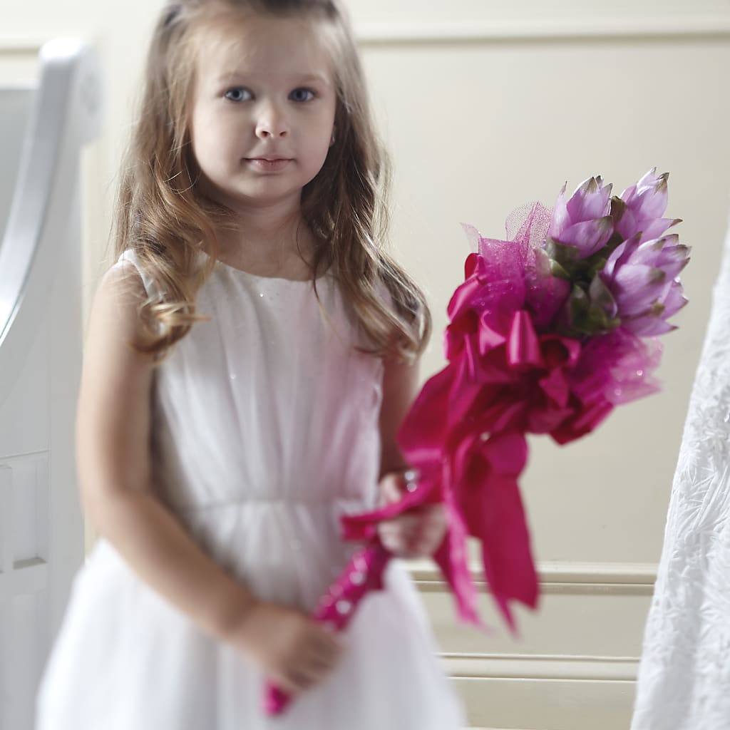 Sparkle Pink Flower Girl Bouquet – Castalia Flower Shoppe, Castalia OH