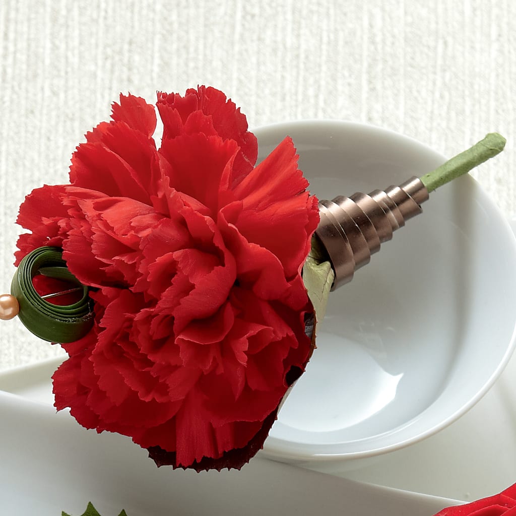 Red Carnation Boutonniere – Castalia Flower Shoppe, Castalia OH