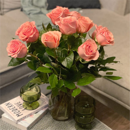Long Stem Pink Rose Bouquet –  Castalia Flower Shoppe, Castalia OH