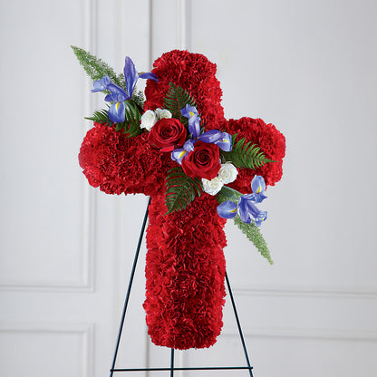 Faithful Hero Floral Cross –  Castalia Flower Shoppe, Castalia OH