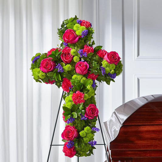 Tribute Rose Floral Cross –  Castalia Flower Shoppe, Castalia OH