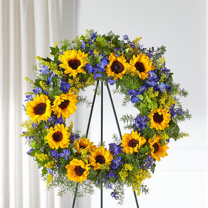 Bright Rays Wreath –  Castalia Flower Shoppe, Castalia OH