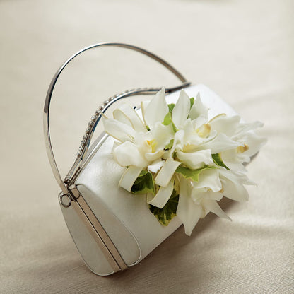 White Purse Decor –  Castalia Flower Shoppe, Castalia OH